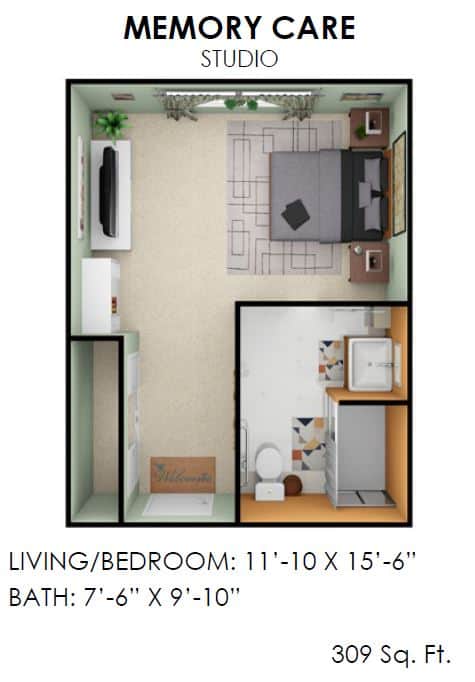 Senior Living - Memory Care - Studio