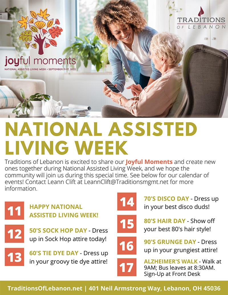 National Assisted Living Week Senior Living Lebanon Traditions